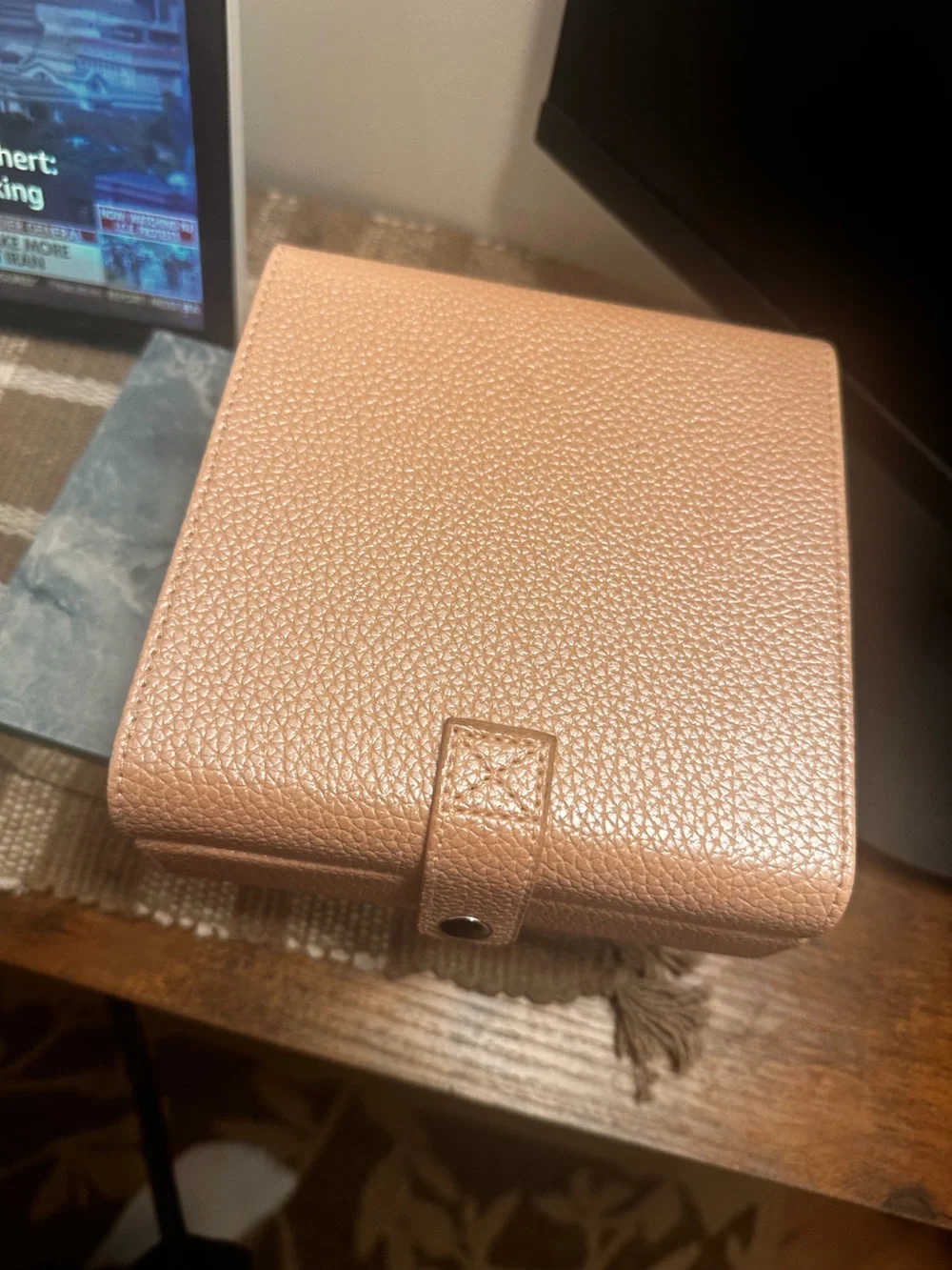 Compact Pink Jewelry Organizer Case
